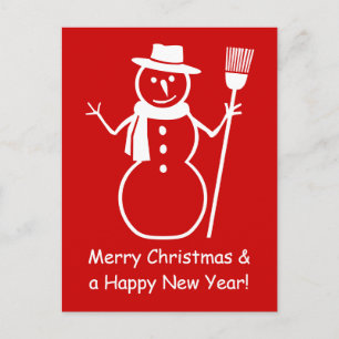 Cartão Postal De Festividades Cartões-postais personalizados do boneco de neve d