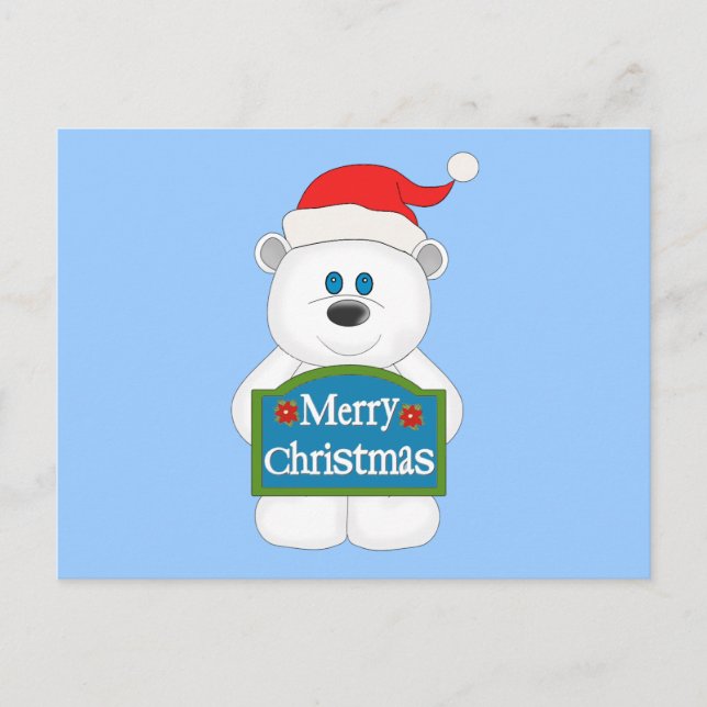 Cartão Postal De Festividades Cartografia de Feliz Natal Teddy Bear (Frente)
