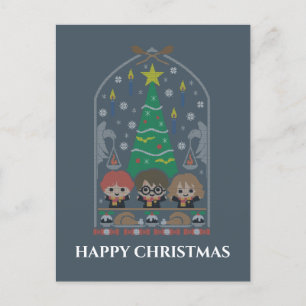 Cartão Postal De Festividades Cartoon Cross-Stitch HOGWARTS™ Banquete de Natal