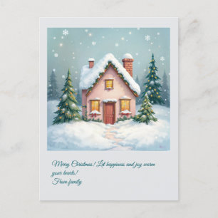 Cartão Postal De Festividades Casa de Natal. Feliz Natal! Cartão de Férias