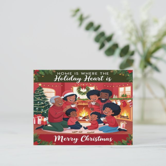 Cartão Postal De Festividades Casa é onde o coração está postal (Em pé/Frente)