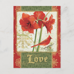 Cartão Postal De Festividades Casa para o Natal Amaryllis Love
