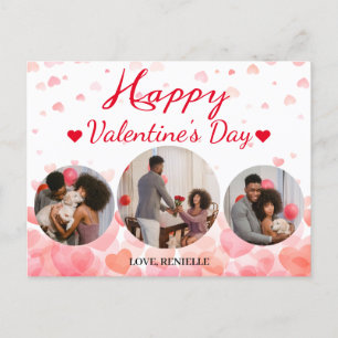 Cartão Postal De Festividades casal de dia de os namorados de colagem circular c