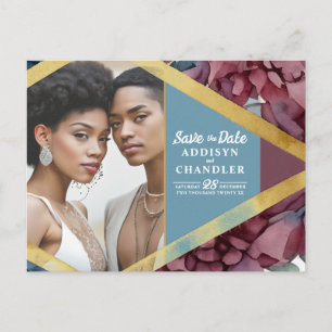 Cartão Postal De Festividades Casamento Floral Encantado De Elegance Com Tonelad