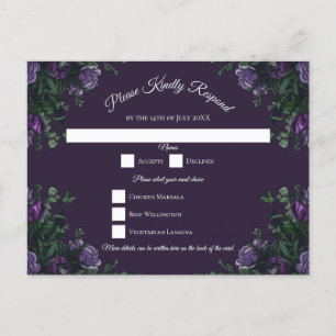Cartão Postal De Festividades Casamento Floral Roxo