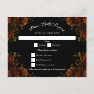 Cartão Postal De Festividades Casamento Rustic Orange Black Elegant