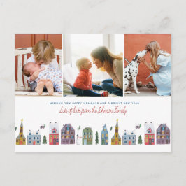 Cartão Postal De Festividades Casas bonitos do feriado | do Natal | cartão de 3