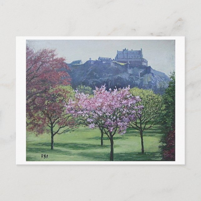 Cartão Postal De Festividades Castelo de Edimburgo. Edimburgo, Escócia (Frente)