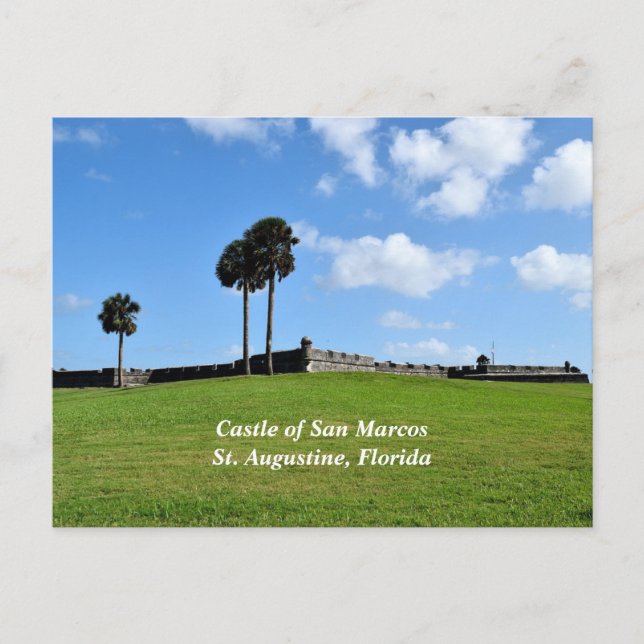 Cartão Postal De Festividades Castelo de San Marco Rua. Augustine, Flórida (Frente)