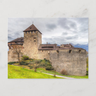 Cartão Postal De Festividades Castelo medieval de Liechtenstein