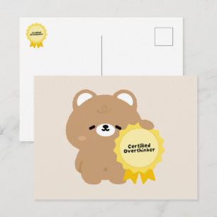 Cartão Postal De Festividades Castor Pensador Excessivo Certificado