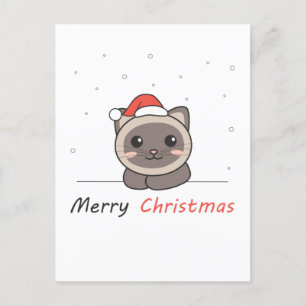 Cartão Postal De Festividades Cat Christmas Snow Winter Animals Cats