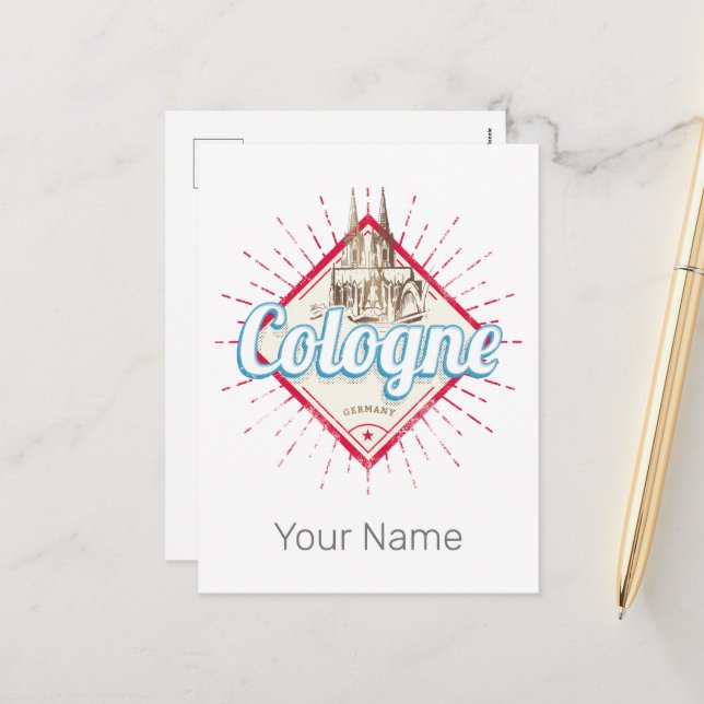 Cartão Postal De Festividades Catedral de Colônia, Alemanha (Frente/Verso In Situ)