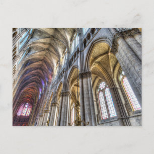 Cartão Postal De Festividades Catedral de Notre Dame Reims Interior