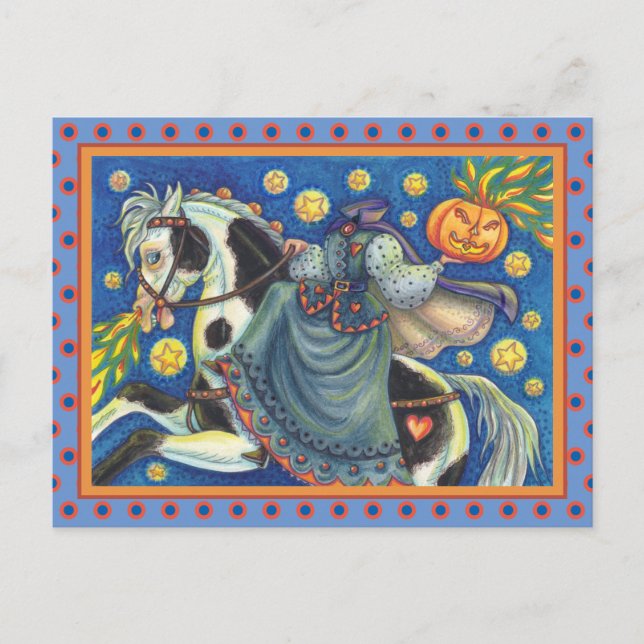 CARTÃO POSTAL DE FESTIVIDADES CAVALHEIRA SEM CABEÇA, SIDESADDADE EM HALLOWEEN PI (Frente)