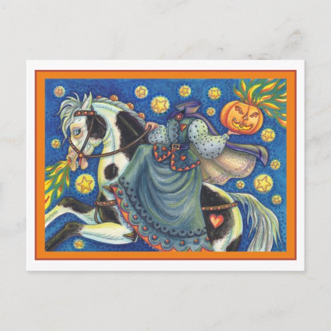CARTÃO POSTAL DE FESTIVIDADES CAVALHEIRA SEM CABEÇA, SIDESADDADE EM HALLOWEEN PI (Frente)