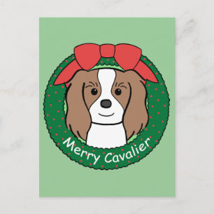 Cartão Postal De Festividades Cavalier King Charles Spaniel Natal