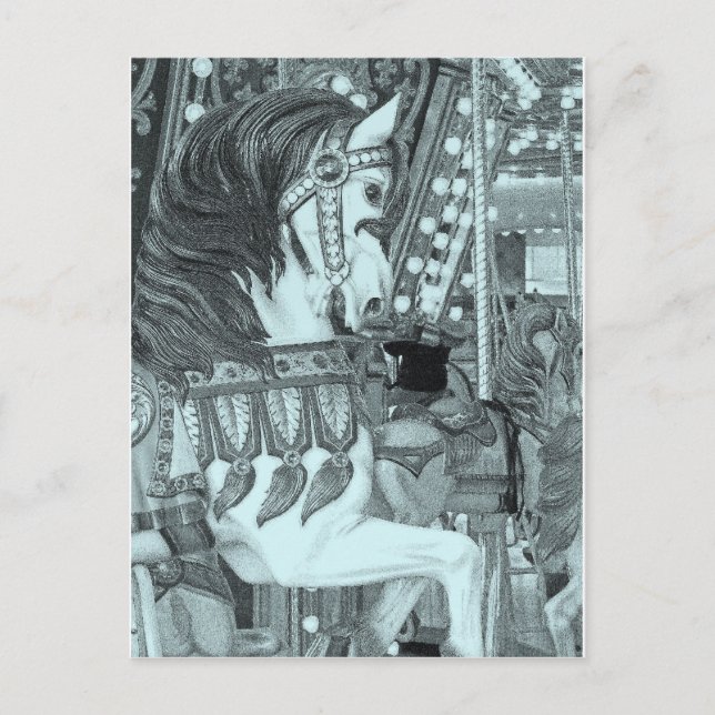 Cartão Postal De Festividades Cavalo Carrossel Inclinado (Frente)