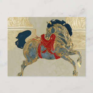 Cartão Postal De Festividades Cavalo Dourado Imperial