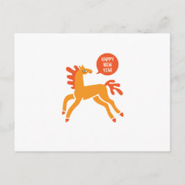 Cartão Postal De Festividades Cavalo Fofo Ano Novo Chinês