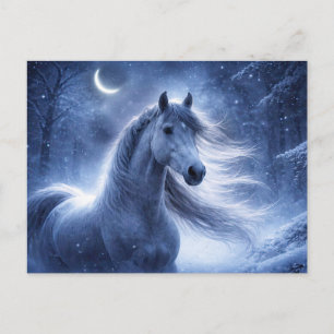 Cartão Postal De Festividades Cavalo Natal Noite de Natal Yule