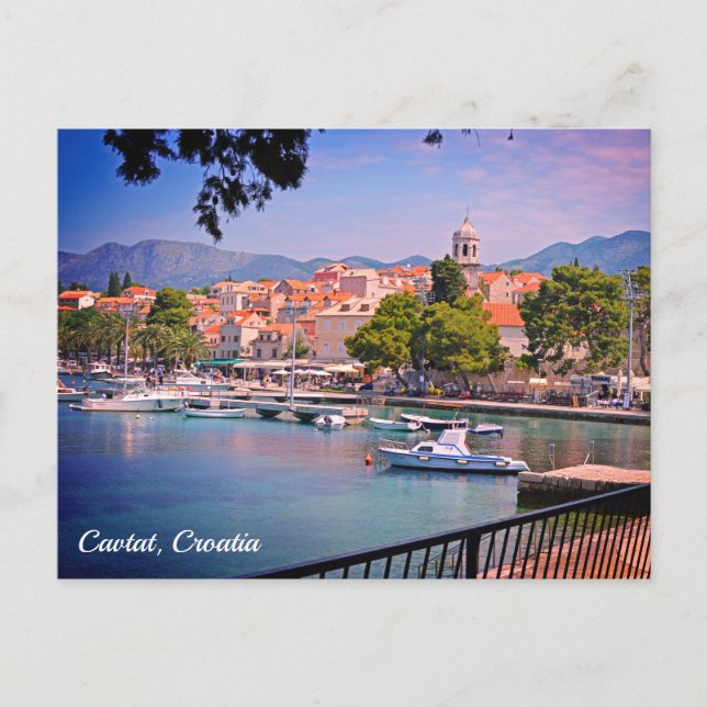 Cartão Postal De Festividades Cavtat, vista croata da cidade (Frente)