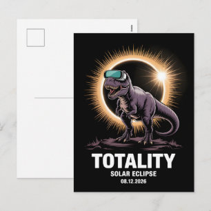 Cartão Postal De Festividades Celebração da Totalidade do Eclipse Solar 2026