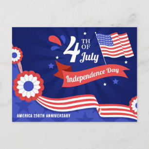 Cartão Postal De Festividades Celebração do 250º Dia da Independência da América