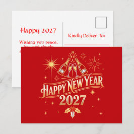 Cartão Postal De Festividades Celebração do Ano Novo 2027