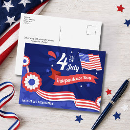 Cartão Postal De Festividades Celebração do Dia da Independência da América 250