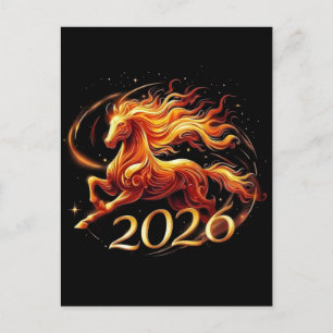 Cartão Postal De Festividades Celebrações do Ano do Cavalo Chinês 2026