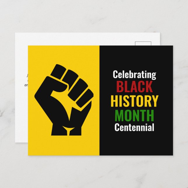 Cartão Postal De Festividades Celebrating Black History Month Centennial (Frente/Verso)