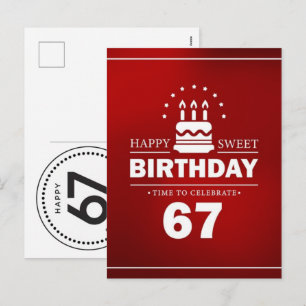 Cartão Postal De Festividades Celebre 67 Anos: Vovô Vovó Aniversário 2026