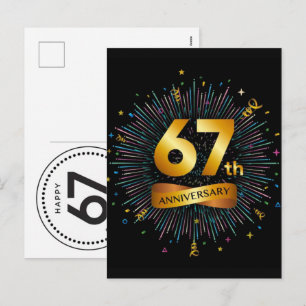 Cartão Postal De Festividades Celebre 67 Anos: Vovô Vovó Aniversário 2026