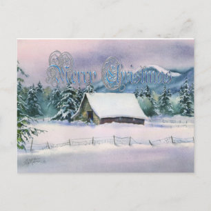 Cartão Postal De Festividades CELEIRO do INVERNO do FELIZ NATAL por SHARON