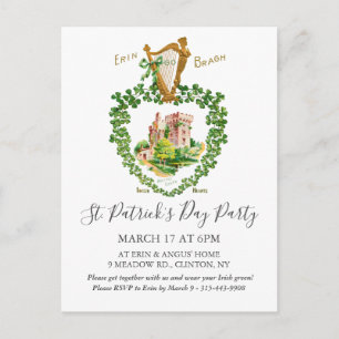 Cartão Postal De Festividades Celta Irlandês Castelo de Blarney Dia de São Patrí