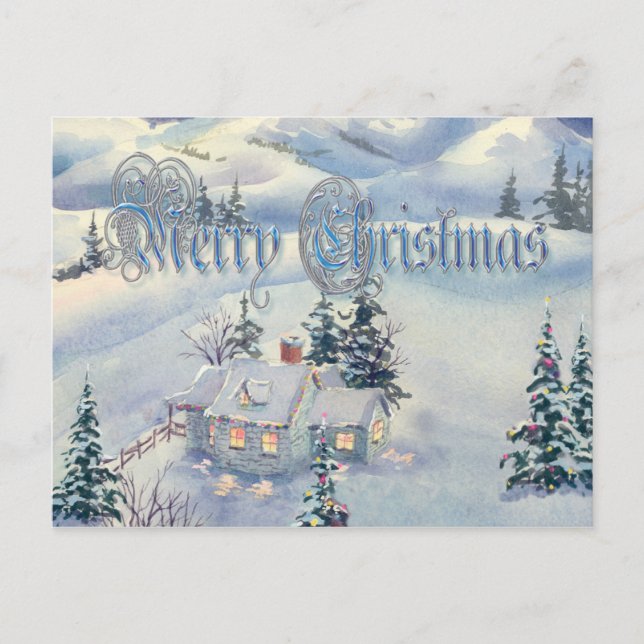 CARTÃO POSTAL DE FESTIVIDADES CENA DE NATAL POR SHARON SHARPE (Frente)