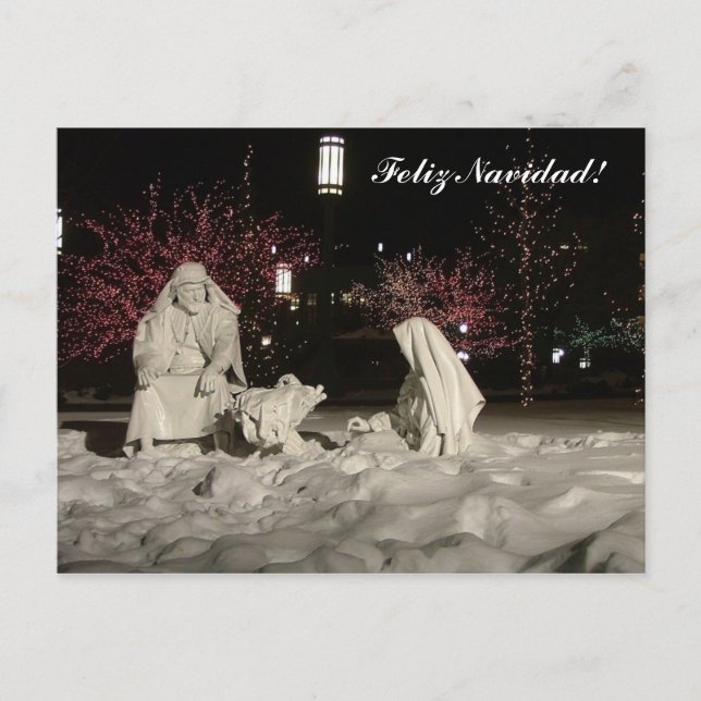 Cartão Postal De Festividades Cena de Natividade (Frente)