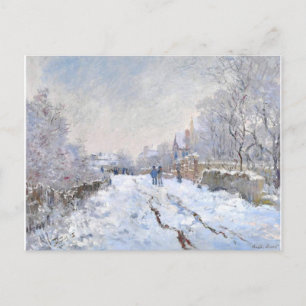 Cartão Postal De Festividades Cena de Neve-Monet