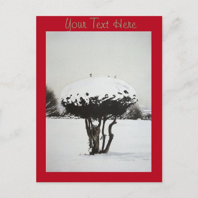 Cartão Postal De Festividades cena de neve sazonal no natal (Frente)