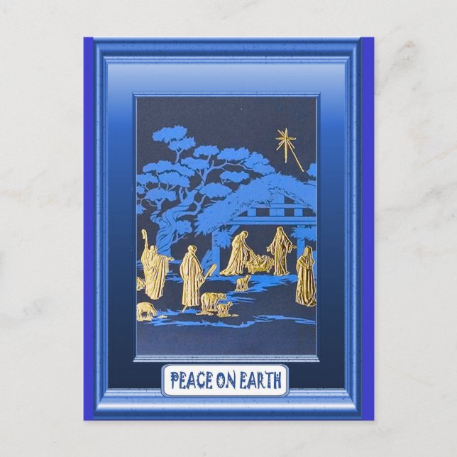 Cartão Postal De Festividades Cena do mangal azul (Frente)