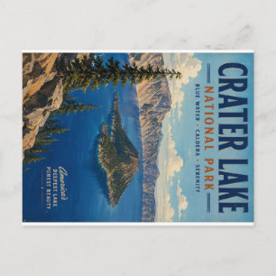 Cartão Postal De Festividades Cena paisagística vintage do Parque Nacional Crate