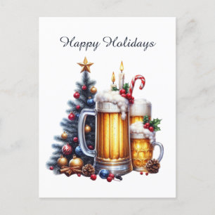 Cartão Postal De Festividades Cerveja festiva de Natal personalizável