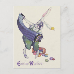 Cartão Postal De Festividades Cesta de Frango do Coelho de Páscoa com Ovos Color