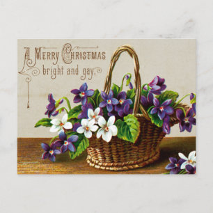 Cartão Postal De Festividades Cesta de Natal