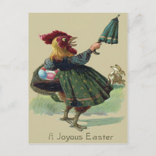 Cartão Postal De Festividades Cesta de Ovos Coloridos da Páscoa do Coelho da Gal