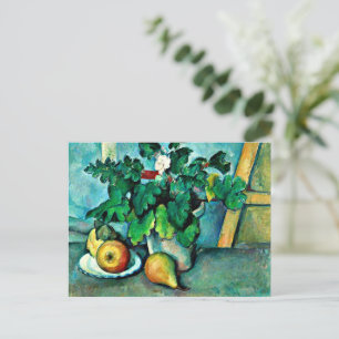 Cartão Postal De Festividades Cezanne - Pote de Primroses e Frutas
