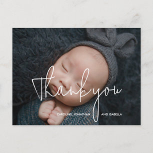 Cartão Postal De Festividades Chá De Presente De Bebê Obrigado 4 Colagem De Foto