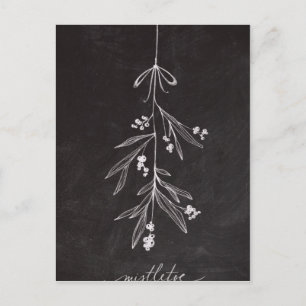Cartão Postal De Festividades Chalkboard Holiday Mistletoe - Christmas