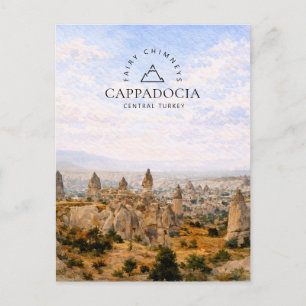 Cartão Postal De Festividades Chaminés de Fadas Capadócia   Turquia Aquarela